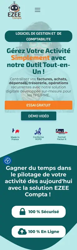 Site EZEE-Compta sur smartphone