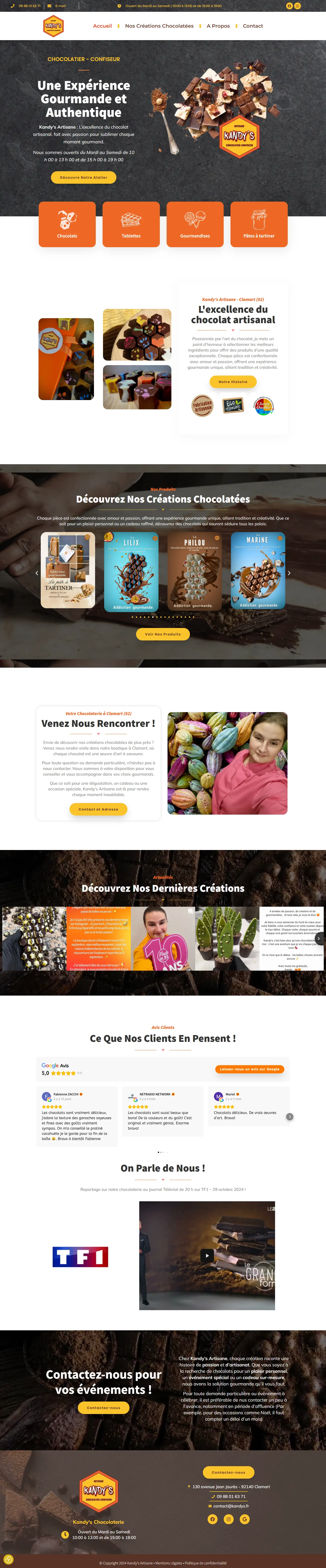 Site Kandy’s Artisane sur ordinateur