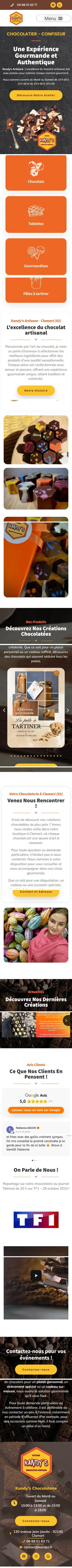 Site Kandy’s Artisane sur smartphone