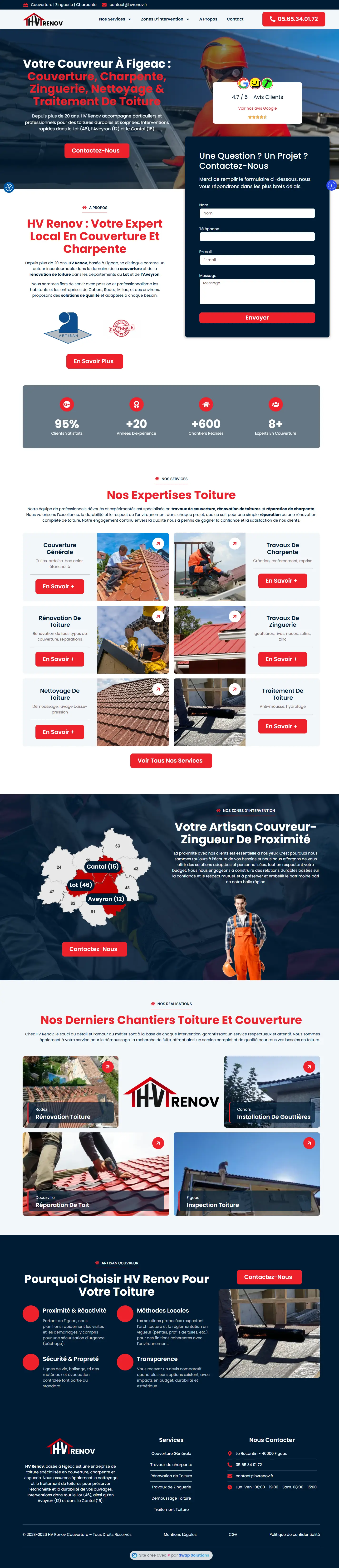 Site HV Renov sur ordinateur
